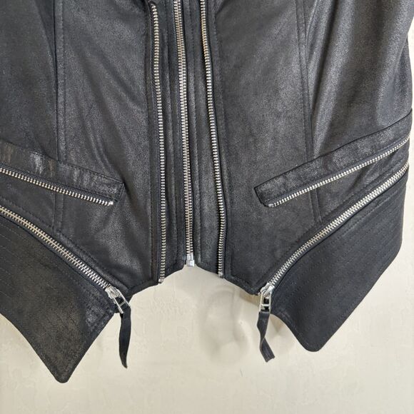 Dawn Levy Leather Zipper Vest - Picture 6 of 7